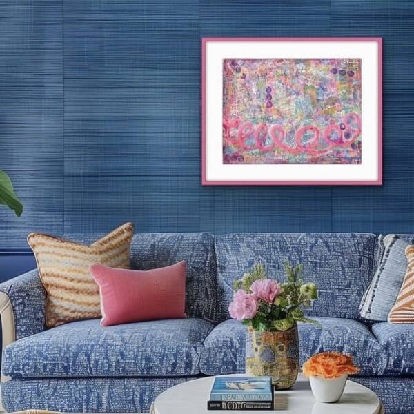 Abstract Painting | Pink Loop Pandemonium |  18 x 24"on paper - Image 3