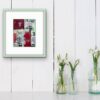 Tribal Lilac abstract painting green frame room