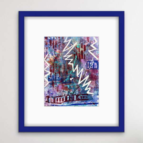 White Lightening art blue frame